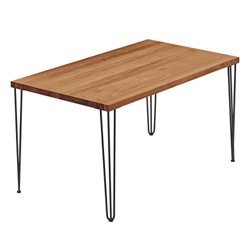 LAMO Manufaktur Esstisch Küchentisch Schreibtisch Couchtisch aus Massivholz, 100x80x76 cm (AxBxH), Creative, Dunkel/Schwarz, LUG-01-A-004-9005Cr von LAMO