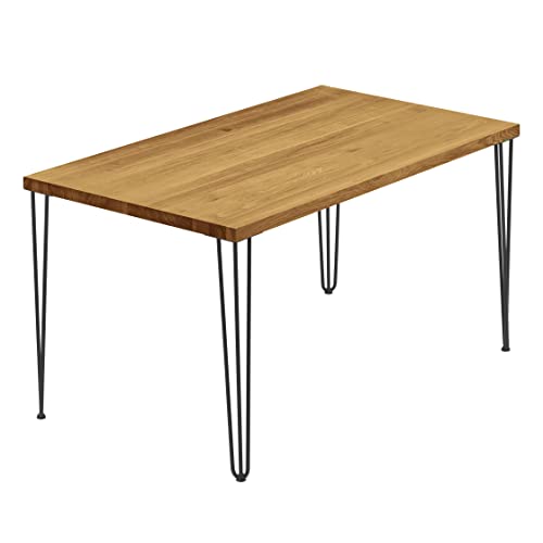 LAMO Manufaktur Esstisch Küchentisch Schreibtisch Couchtisch aus Massivholz, 120x60x76 cm (AxBxH), Creative, Rustikal/Schwarz, LCG-01-A-003-9005Cr von LAMO