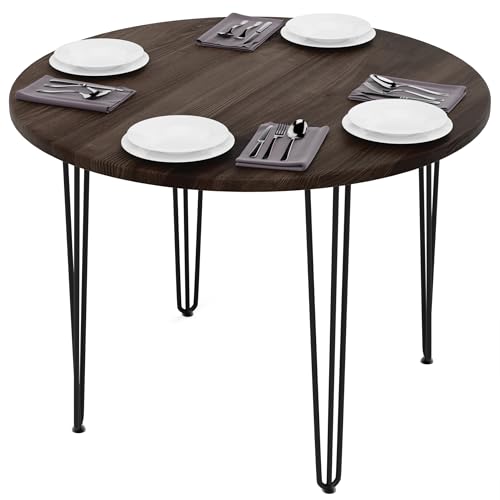 LAMO Manufaktur Esstisch rund 100 cm | Wohnzimmertisch Holz, Bistrotisch | Runder Tisch für Küche, Restaurant | Stärke: 28mm, Farbe: Ebenholz, Beine: Schwarz LAMO Manufaktur Esstisch rund 100 cm | Wohnzimmertisch Holz, Bistrotisch | Runder Tisch für Küche, Restaurant | Stärke: 28mm, Farbe: Ebenholz, Beine: Schwarz von LAMO