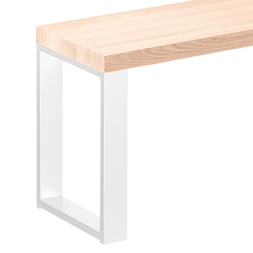 LAMO Manufaktur Hocker Beistelltisch Sitzbank 30x30x47 cm, Möbelfüße Simple Weiss/Roh, LSB-01-A-001-30-9016S von LAMO