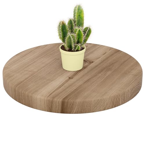 LAMO Manufaktur Holzplatte rund 40 cm aus Naturholz | Tischplatte für Couchtisch, Kaffeetisch, Nachttisch | Stärke: 40 mm | Farbe: Nussbaum von LAMO