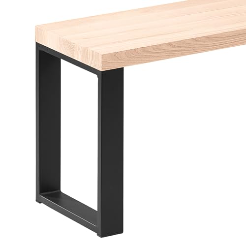 LAMO Manufaktur Sitzbank Esszimmer Holzbank 30x100x47 cm, Möbelfüße Simple Schwarz/Roh, LSB-01-A-001-100-9005S von LAMO