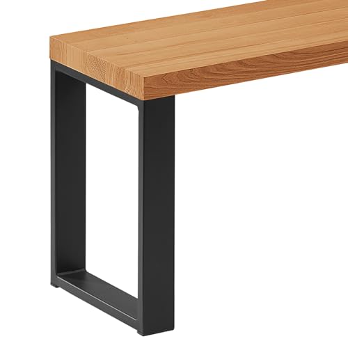 LAMO Manufaktur Sitzbank Esszimmer Holzbank 30x120x47 cm, Möbelfüße Simple Schwarz/Rustikal, LSB-01-A-003-120-9005S von LAMO