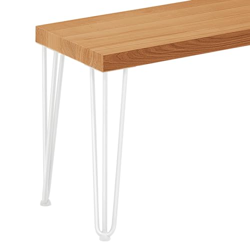 LAMO Manufaktur Sitzbank Esszimmer Holzbank 30x160x47 cm, Möbelfüße Creative Weiss/Rustikal, LSB-01-A-003-160-9016Cr von LAMO