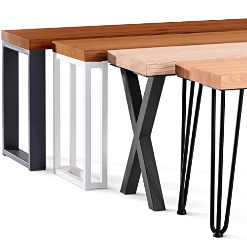 LAMO Manufaktur Sitzbank Esszimmer Holzbank Bettbank 30x160x47 cm, Möbelfüße Simple Anthrazit/Natur, LSB-01-A-002-160-7016S von LAMO