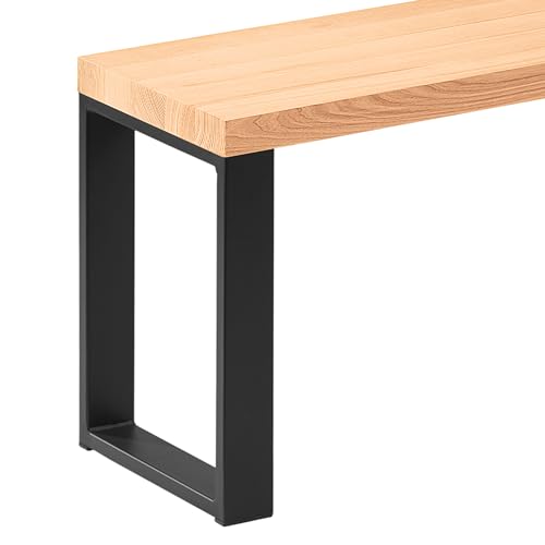 LAMO Manufaktur Sitzbank Esszimmer Holzbank 30x160x47 cm, Möbelfüße Simple Schwarz/Natur, LSB-01-A-002-160-9005S von LAMO