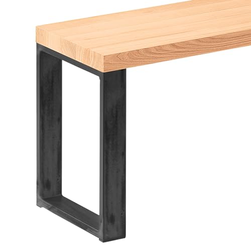 LAMO Manufaktur Sitzbank Esszimmer Holzbank 30x80x47 cm, Möbelfüße Simple Rohstahl mit Klarlack/Natur, LSB-01-A-002-80-0000S von LAMO