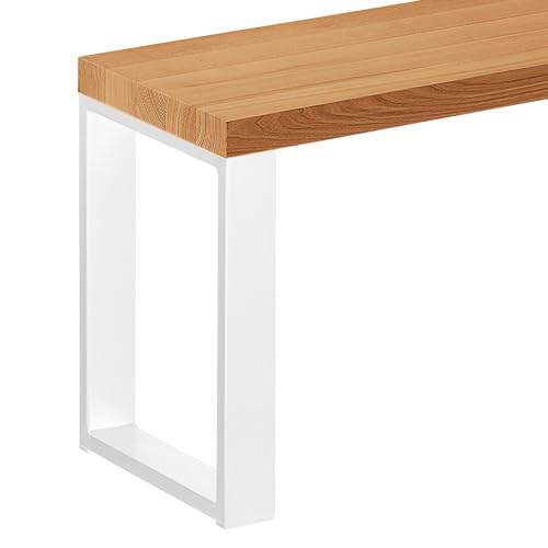 LAMO Manufaktur Sitzbank Esszimmer Holzbank 30x80x47 cm, Möbelfüße Simple Weiss/Rustikal, LSB-01-A-003-80-9016S von LAMO