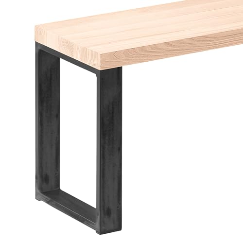 LAMO Manufaktur Sitzbank Flur Holzbank 30x60x47 cm, Möbelfüße Simple Rohstahl mit Klarlack/Roh, LSB-01-A-001-60-0000S von LAMO