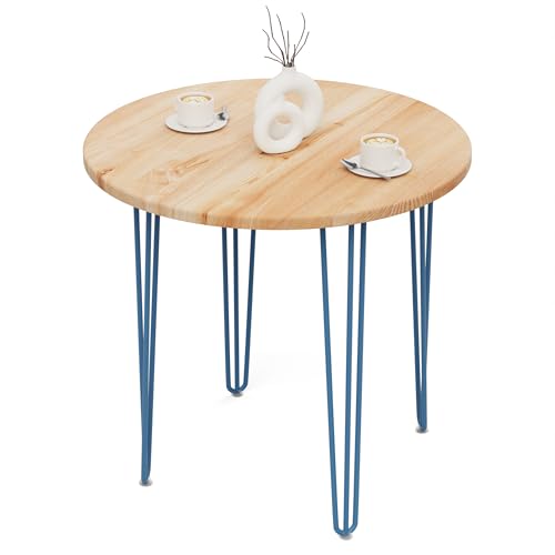 LAMO Manufaktur Tisch rund 80 cm | Holztisch rund, Esstisch für 2 Personen | Runder Tisch für Küche, Esszimmer | Stärke: 28mm, Farbe: Natur, Beine: Blau LAMO Manufaktur Tisch rund 80 cm | Holztisch rund, Esstisch für 2 Personen | Runder Tisch für Küche, Esszimmer | Stärke: 28mm, Farbe: Natur, Beine: Blau von LAMO