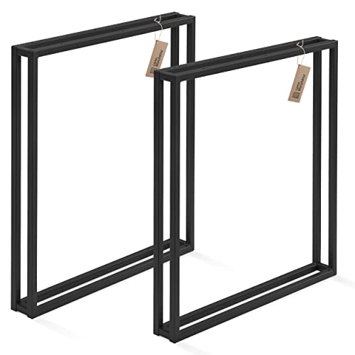 LAMO Manufaktur Tischbeine für Schreibtisch Esstisch, Frame, Vierkantprofil 20x20 mm, Tischgestell 50x72 cm (BxH), Schwarz, 2 Stück, LTS-18-L-II-9005 von LAMO