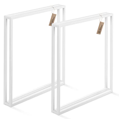 LAMO Manufaktur Tischbeine für Schreibtisch Esstisch, Frame, Vierkantprofil 20x20 mm, Tischgestell 60x72 cm (BxH), Weiß, 2 Stück, LTS-18-L-CC-9016 von LAMO