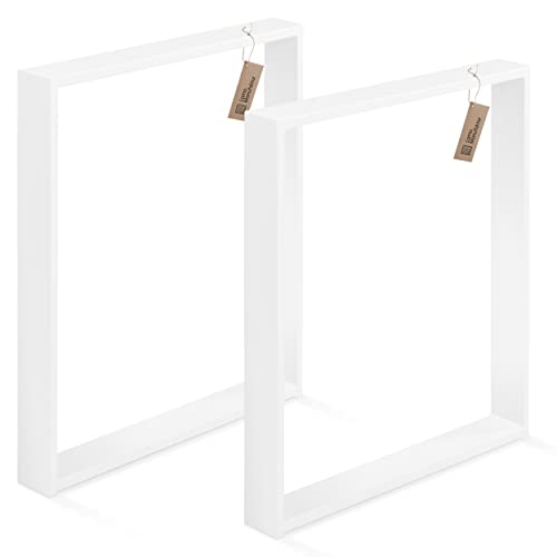 LAMO Manufaktur Tischbeine für Schreibtisch Esstisch, Simple Light, Vierkantprofil 60x20 mm, Tischgestell 50x72 cm (BxH), Weiß, 2 Stück, LTS-01-E-II-9016 von LAMO