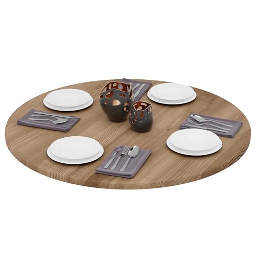 LAMO Manufaktur Tischplatte rund 100 cm aus Naturholz | Holzplatte für Esstisch, Küchentisch, Bistrotisch | Stärke: 28 mm | Farbe: Nussbaum LAMO Manufaktur Tischplatte rund 100 cm aus Naturholz | Holzplatte für Esstisch, Küchentisch, Bistrotisch | Stärke: 28 mm | Farbe: Nussbaum von LAMO
