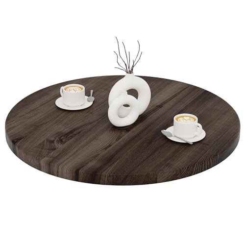LAMO Manufaktur Tischplatte rund 80 cm aus Naturholz | Holzplatte für Esstisch, Küchentisch, Bistrotisch, Bartisch | Stärke: 40 mm | Farbe: Ebenholz LAMO Manufaktur Tischplatte rund 80 cm aus Naturholz | Holzplatte für Esstisch, Küchentisch, Bistrotisch, Bartisch | Stärke: 40 mm | Farbe: Ebenholz von LAMO