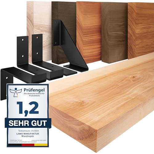 LAMO Manufaktur Wandregal Holz Gerade | Regal Farbe: Natur | Pure: ohne Montage Set | 160 cm von LAMO