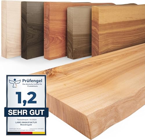 LAMO Manufaktur Wandregal Holz Baumkante | Regal Farbe: Natur | Pure: ohne Montage Set | 100 cm LAMO Manufaktur Wandregal Holz Baumkante | Regal Farbe: Natur | Pure: ohne Montage Set | 100 cm von LAMO