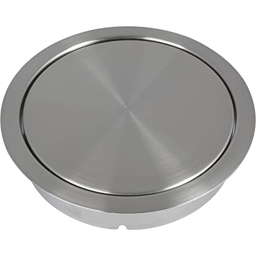 LAMP Einwurfklappe ungedämpft, runde Müllklappe für Abfallsammler ø 170 mm Küchenorganizer, Inox von LAMP