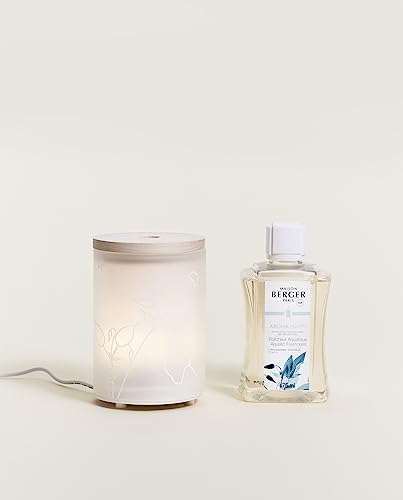 Lampe Berger Aroma Happy elektrischer Diffusor, Glas, Satiniert/Weiß, 475 ml von MAISON BERGER
