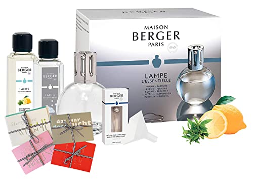 LAMPE BERGER Paris Starterset FRÜHLINGSFRISCHE rund mit 2 Düften ! 250ml Neutral,250ml Verbene inkl. 1 Überraschungskarte von Langelütje I das Original I Deine Lampe - Dein Duft' von LAMPE BERGER