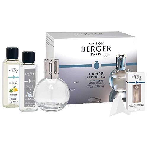 Lampe Berger Starter Set Essentiel Duftlampe, Glas, Transparent/Silber, 15 cm von LAMPE BERGER