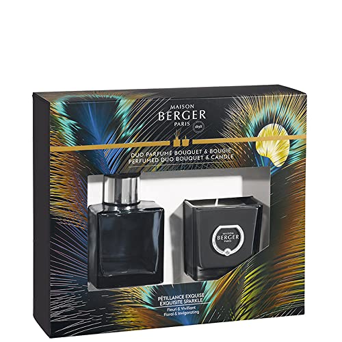 Lampe Berger Etincelle Pétillance exquise Raumduft-Set, Glas, Blau/Grau, 80 ml/80 gr von LAMPE BERGER