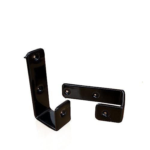 2 Stück stabile Ersatz-Leiterhaken für Etagenbett, Hochbett, Leiter, Hardware mit Befestigungsschrauben, Gummi-Finish (schwarz) von LAMPPE