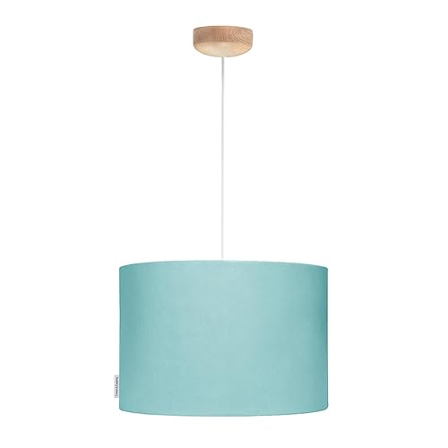 LAMPS & COMPANY Deckenleuchte Kinderzimmer, mint Lampenschirm Samt rund 35 cm, Samtlampe Lampe Kinderzimmer Mädchen und Jungen, ideal für Babyzimmer Deko und Jugendzimmer Deko Mädchen von LAMPS & COMPANY