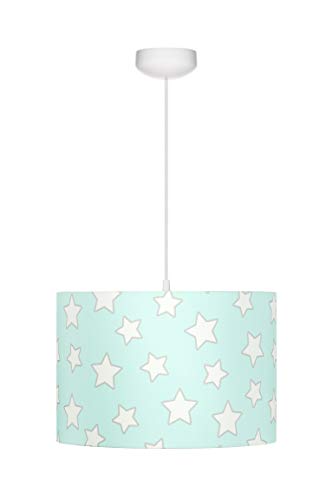 Lamps & Company Deckenlampe Kinderzimmer Stern, mint Deckenleuchte Sternenhimmel, rund Kinderzimmer Lampen Decke Jungen mit einem Durchmesser von 35 cm, schön Babyzimmer Deko von Lamps & Company