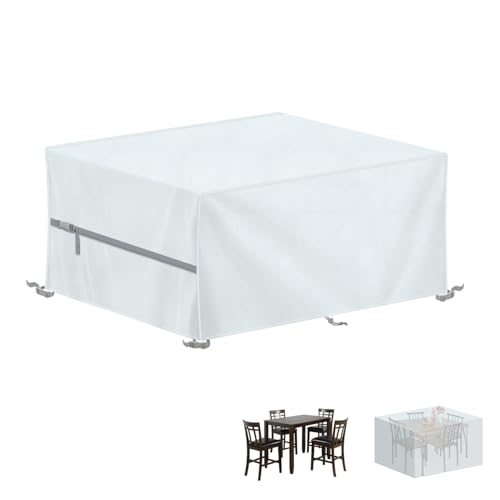 LAMUNI Abdeckung Gartenmöbel 120x80x75cm Wasserdicht Schutzhülle Gartenmöbel Abdeckung 420D Oxford Gewebe Abdeckungen für Gartenmöbel Abdeckplane für Gartentisch Sitzgruppe Balkonmöbel Abdeckung von LAMUNI