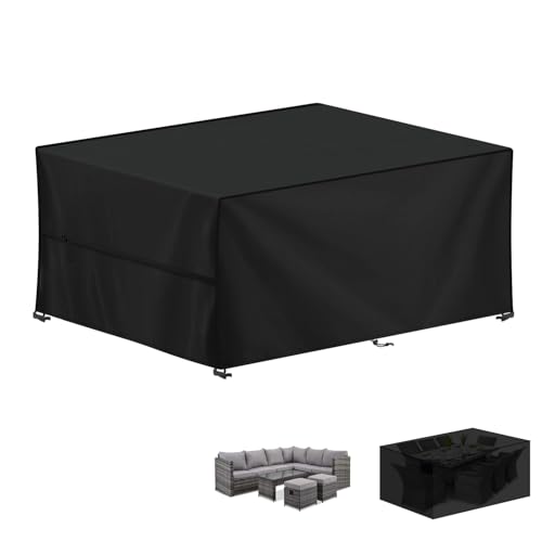 LAMUNI Abdeckung für Gartenmöbel, Wasserdicht Abdeckplane Gartenmöbel, 420D Oxford Gewebe Loungemöbel Abdeckung, Winterfest Schutzhülle für Sitzgruppe, Gartenlounge, Rattanmöbel, 250x140x100cm LAMUNI Abdeckung für Gartenmöbel, Wasserdicht Abdeckplane Gartenmöbel, 420D Oxford Gewebe Loungemöbel Abdeckung, Winterfest Schutzhülle für Sitzgruppe, Gartenlounge, Rattanmöbel, 250x140x100cm von LAMUNI
