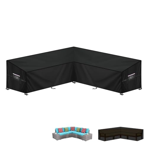 LAMUNI Gartenlounge Abdeckplane L-Form Loungemöbel Schutzhülle für Loungesofa Plane Loungemöbel l Form 420D Oxford Wasserdicht Abdeckung Gartenmöbel L Form Ecksofa Abdeckhaube, 217x217x87x80/60cm LAMUNI Gartenlounge Abdeckplane L-Form Loungemöbel Schutzhülle für Loungesofa Plane Loungemöbel l Form 420D Oxford Wasserdicht Abdeckung Gartenmöbel L Form Ecksofa Abdeckhaube, 217x217x87x80/60cm von LAMUNI
