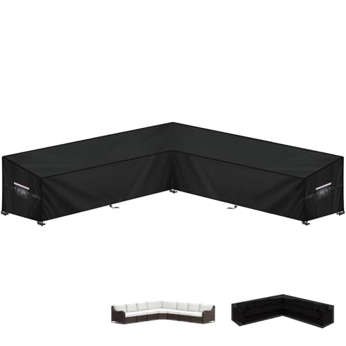 LAMUNI Lounge Abdeckung L-Form Loungemöbel Abdeckung Wasserdicht Abdeckplane Gartenmöbel L Form Palettenmöbel Schutzhülle Gartenlounge Abdeckhaube für Ecksofa Palettensofa, 330x330x100x90/65cm LAMUNI Lounge Abdeckung L-Form Loungemöbel Abdeckung Wasserdicht Abdeckplane Gartenmöbel L Form Palettenmöbel Schutzhülle Gartenlounge Abdeckhaube für Ecksofa Palettensofa, 330x330x100x90/65cm von LAMUNI