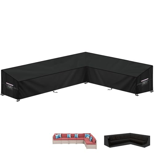 LAMUNI Lounge Abdeckung L-Form Loungemöbel Abdeckung Wasserdicht Abdeckplane Gartenmöbel L Form Palettenmöbel Schutzhülle Gartenlounge Abdeckhaube für Ecksofa Palettensofa, 340x270x100x80/60cm LAMUNI Lounge Abdeckung L-Form Loungemöbel Abdeckung Wasserdicht Abdeckplane Gartenmöbel L Form Palettenmöbel Schutzhülle Gartenlounge Abdeckhaube für Ecksofa Palettensofa, 340x270x100x80/60cm von LAMUNI