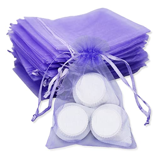 50 Stück Organza-Beutel, 9 x 12 cm, Schmuckbeutel, Organza-Beutel, kleine Geschenktüten, hellviolett, für Babyparty, Hochzeit, Kindergeburtstag, Party, Weihnachten von LAMXD