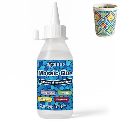 LAMXIN 100ml Mosaikkleber, Transparent Wasserfest Feuchtigkeitsbeständig Mosaik Kleber, Geeignet für Heimwerkerarbeiten, Geeignet für Glas, Keramik, Holz, Kunststoff, für den Innen- und Außenbereich von LAMXIN