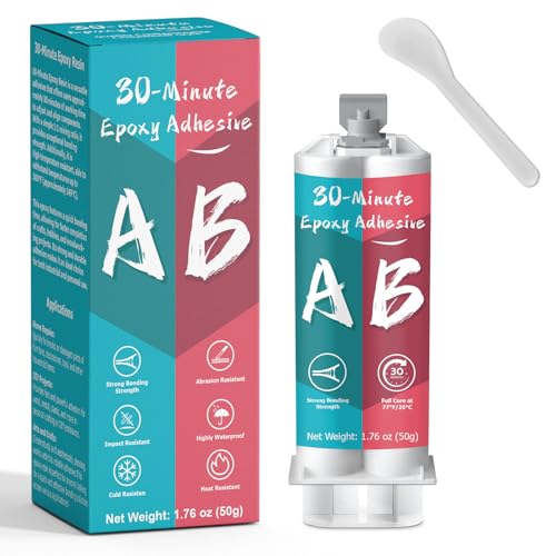 LAMXIN 30 Minutes Epoxy Kleber 50ml, Tough Durable Clear Epoxy Glue Fast Repair, Quick Cure Clear for Metal, Wood, Plastic, Glass, Ceramic von LAMXIN