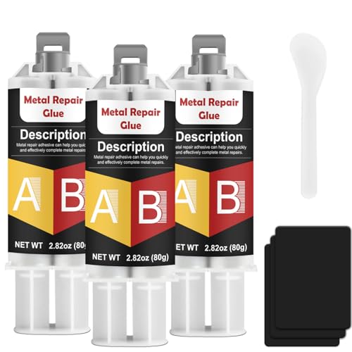 LAMXIN AB Metallkleber 240g, Hochfester FlüSsigmetall Wasserdicht und hitzebeständig, Metallkleber Extra Stark für Stahl, Metall, Gusseisen von LAMXIN