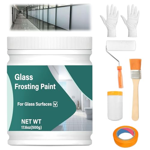 LAMXIN Milchglasfarbe für Fenster 500g, Sichtschutzfarbe für Fenster, Wasserfest und UV-Beständig, Window Frosting Film Paint for Office, Bathroom, Kitchen von LAMXIN