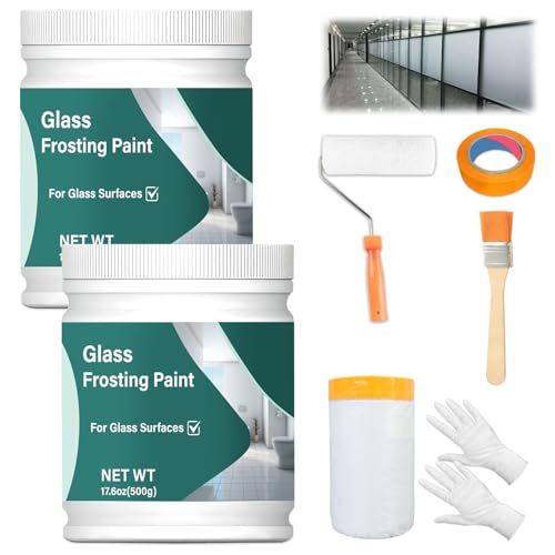 LAMXIN Milchglasfarbe für Fenster, Sichtschutzfarbe für Fenster, Wasserfest und UV-Beständig, Window Frosting Film Paint for Office, Bathroom, Kitchen von LAMXIN