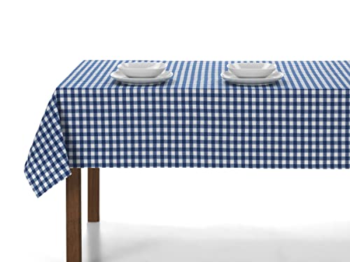 LAN&LAN – Rechteckige, Karierte Tischdecke, Tischtuch für drinnen und draußen; Essen, Garten, Camping, Sand und Picknick. Mit verschieden Größen und Modellen zur Auswahl (Blau, 140 x 250) von LAN&LAN