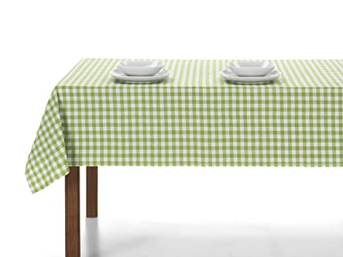 LAN&LAN – Rechteckige, Karierte Tischdecke, Tischtuch für drinnen und draußen; Essen, Garten, Camping, Sand und Picknick. Mit verschieden Größen und Modellen zur Auswahl (Pistazie, 140 x 250) von LAN&LAN