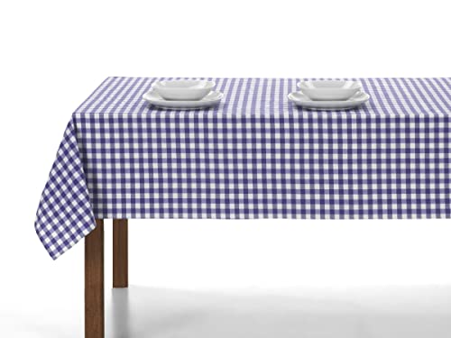 LAN&LAN - Rechteckige Vichy-Karo-Tischdecke, Tischtuch für drinnen und draußen; Essen, Garten, Camping, Sand und Picknick. mit verschiedenen Größen und Modellen zur Auswahl (Malve, 140 x 250) von LAN&LAN