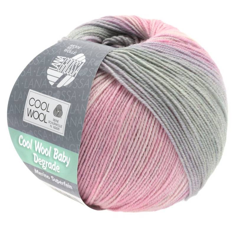 LANA GROSSA Cool Wool Baby Degrade 0508 zartrosa nelke hellgrau flieder Häkelwolle, 220 m von LANA GROSSA