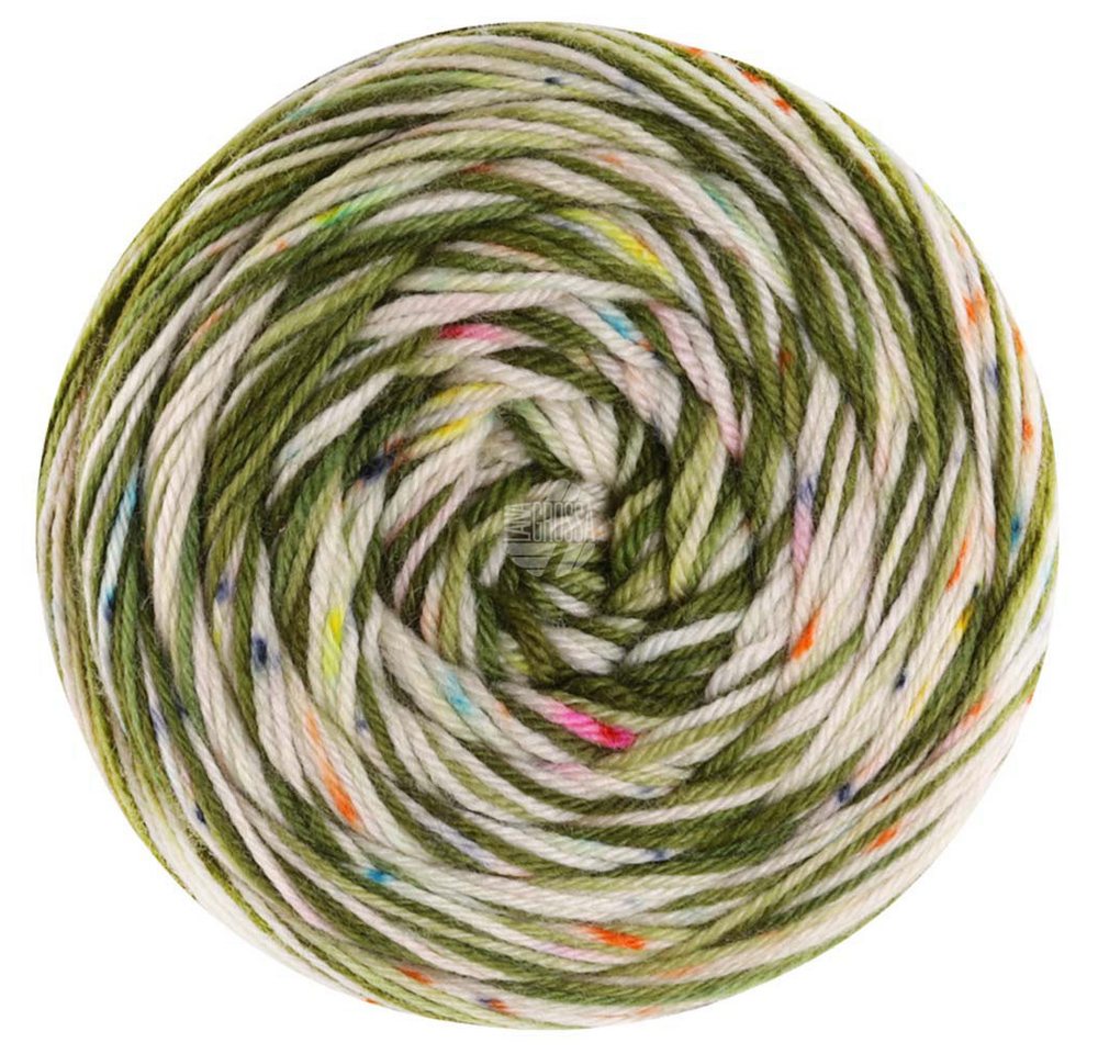 LANA GROSSA MEILENWEIT 100 g SPOTS Sockenwolle Häkelwolle, 400 m (Garn mit Farbverlauf für Socken und mehr, waschmaschinenfest), 100 g von LANA GROSSA