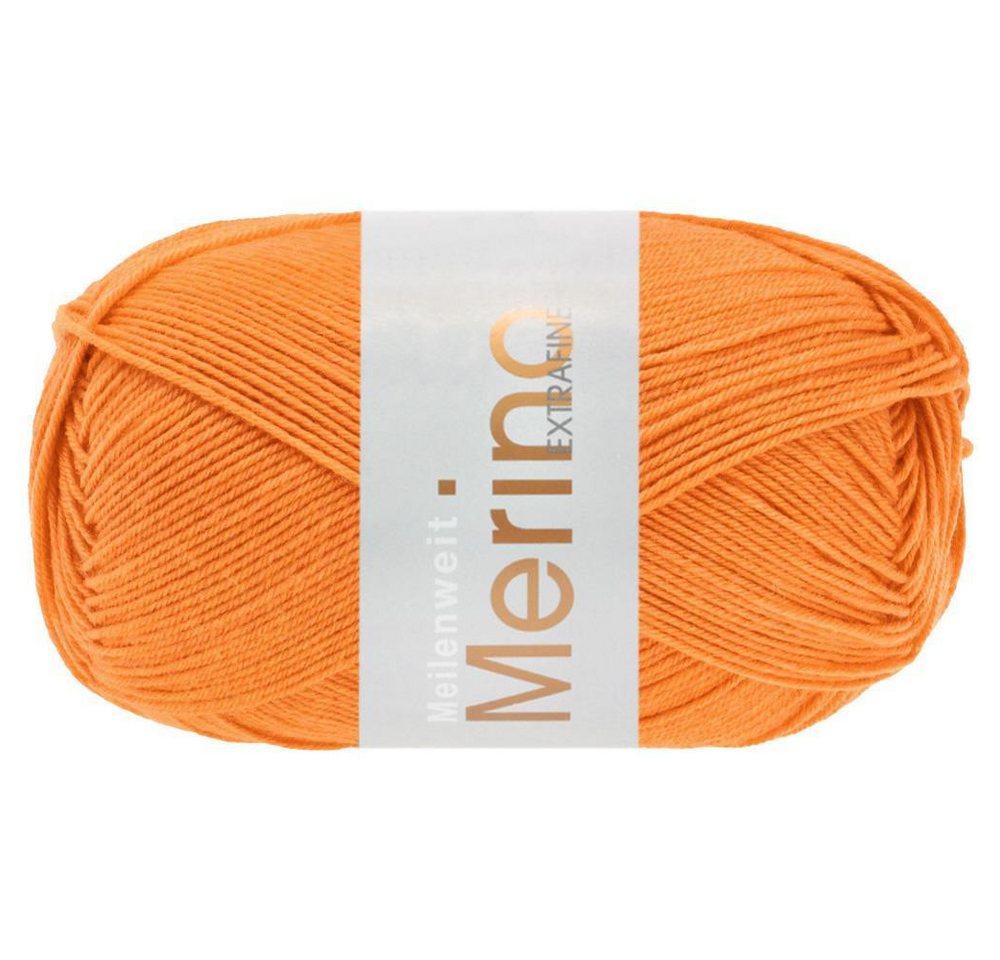 LANA GROSSA Meilenweit 100g Merino Extrafine uni 2444 kurkuma Häkelwolle, 420 m von LANA GROSSA