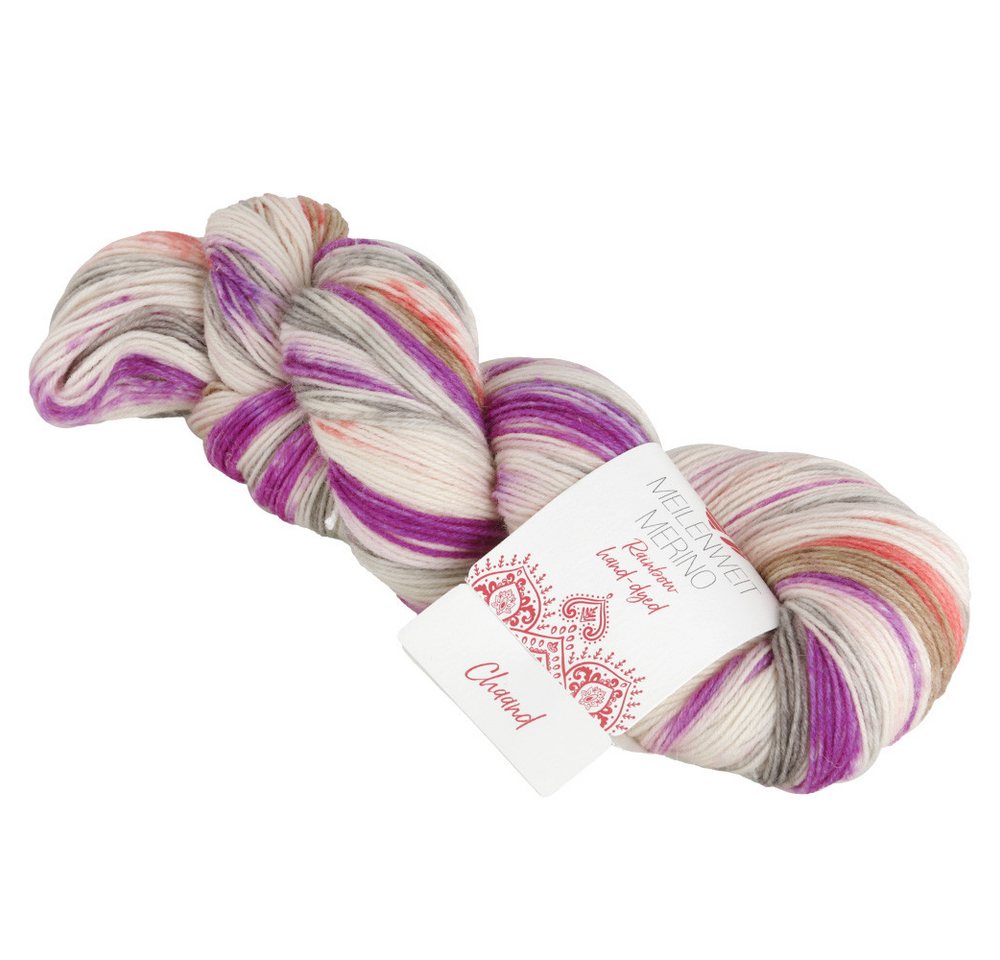 LANA GROSSA Meilenweit 100g Merino Hand-dyed Rainbow 7013 koralle natur be... Häkelwolle, 420 m von LANA GROSSA