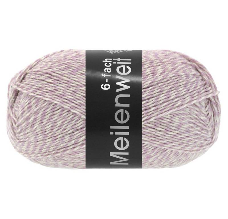 LANA GROSSA Meilenweit 6-fach 150g Mouline Fb. 8509 natur rosa Häkelwolle, 390 m von LANA GROSSA