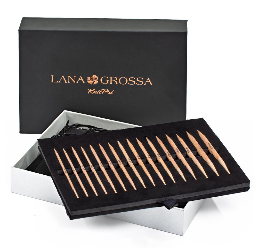 LANA GROSSA Rundstricknadeln Rundstricknadel-Set Buche Tanja Steinbach Edition 3,5 - 8,0 mm, Stricknadelset mit acht Nadelspitzenpaaren aus Holz 3,5 - 8,0 mm LANA GROSSA Rundstricknadeln Rundstricknadel-Set Buche Tanja Steinbach Edition 3,5 - 8,0 mm, Stricknadelset mit acht Nadelspitzenpaaren aus Holz 3,5 - 8,0 mm von LANA GROSSA