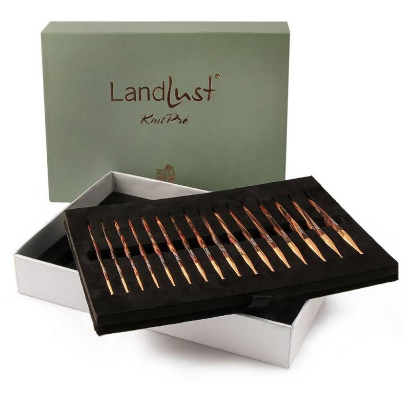 LANA GROSSA Rundstricknadeln NADEL SET Landlust KnitPro Design-Holz in Naturoptik 3,5 - 8,0 mm, Stricknadelset mit acht Nadelspitzenpaaren aus Holz 3,5 - 8,0 mm von LANA GROSSA